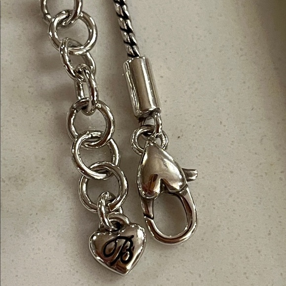 Retired Brighton alcazar bejeweled heart pendant chain silver plated - Picture 10 of 11